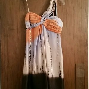 BCBG SILK SIZE 0 ONE SHOULDER BEAD & SEQUIN DRESS